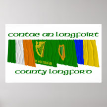 County Longford Flags Poster