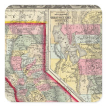County Map Of California Square Stickers