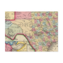 County Map Of Texas Postcards