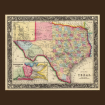 County Map Of Texas posters