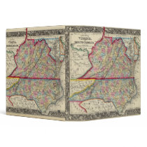 County Map Of Virginia, and North Carolina 3 Ring Binders