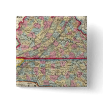 County Map Of Virginia, and North Carolina Pinback Button