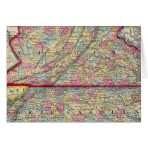 County Map Of Virginia, and North Carolina Card