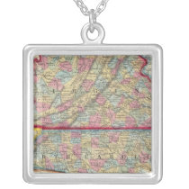 County Map Of Virginia, and North Carolina Custom Necklace