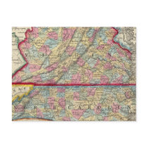 County Map Of Virginia, and North Carolina Post Cards