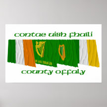 County Offaly Flags Print