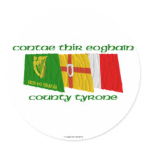 County Tyrone Flags Round Sticker