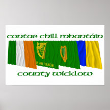 County Wicklow Flags Poster