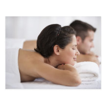 Couple at spa post cards