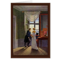 Couple At The Window By Kersting Georg Friedrich Cards