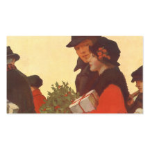 Couple Christmas Shopping; Love and Romance Business Cards
