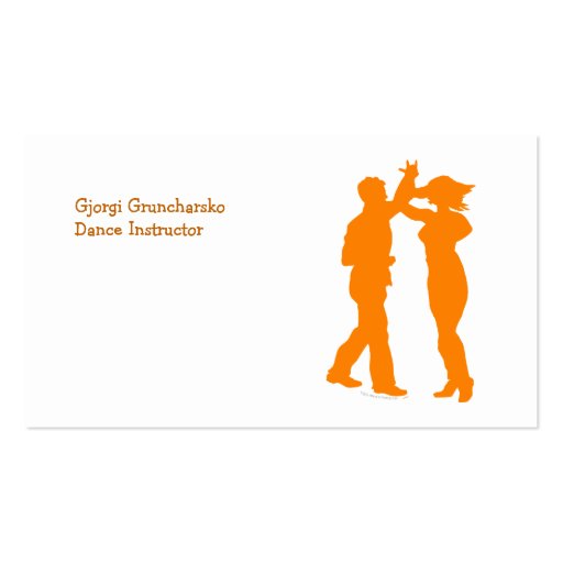 Couple Dance Spin Dancing Silhouette Business Cards (front side)