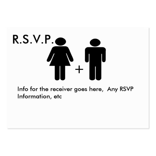 Couple Diagram Funny  RSVP Card Business Card (front side)