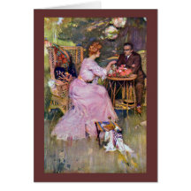 Couple Dining Al Fresco Greeting Card