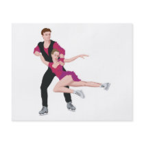 couple figure skating illustration flyer design