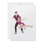 couple figure skating illustration personalized invite