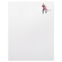 couple figure skating illustration letterhead template