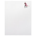 couple figure skating illustration letterhead template