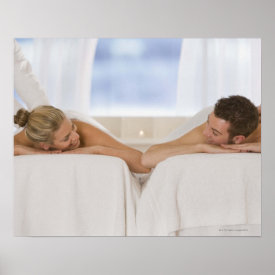 Couple getting massages posters