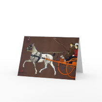 Couple in a Breaking Cart Greeting Cards