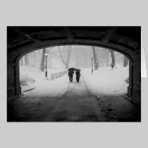 Couple in Snowstorm, Central Park cards