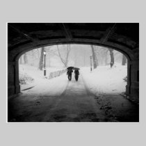 Couple in Snowstorm, Central Park postcards