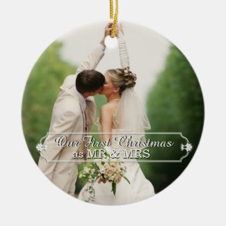 Couple Mr & Mrs First Christmas Holiday Ornament Ornaments