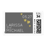 couple names / special day, gray postage