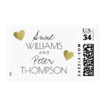 couple names with romantic love hearts, white postage