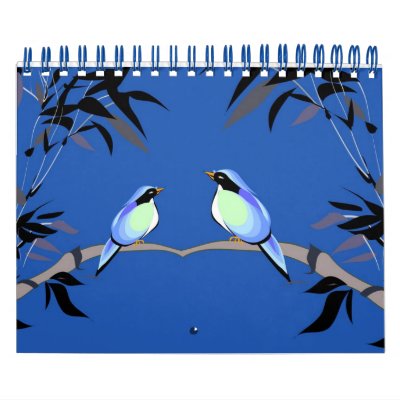 Couple of Blue Birds - Note Book - Customized Wall Calendar by myhome71