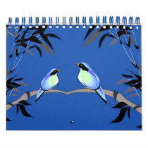 Couple of Blue Birds - Note Book - Customized Wall Calendar