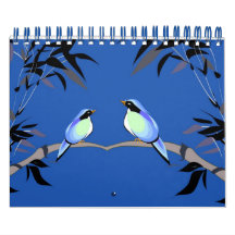 Couple of Blue Birds - Note Book - Customized Wall Calendar