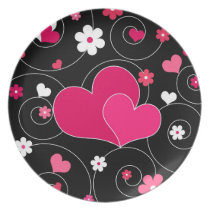 Couple of hearts plates