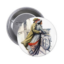 Couple on a Cruise Ship Buttons
