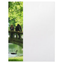 Couple on Bridge in Park Custom Letterhead