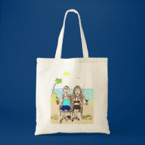 COUPLE ON THE BEACH TOTE BAG bags