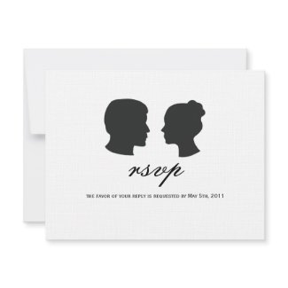 Couple silhouette RSVP Cards Invitations