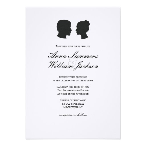 Couple Silhouette Wedding Invitation -Customs Made