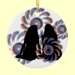 Couple Sitting Amid Swirls ornaments