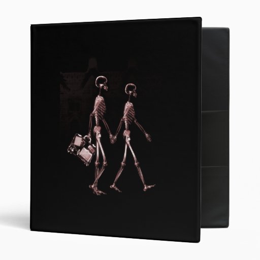 Couple Traveling X-Ray Skeletons - Red Binder