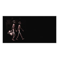 Couple Traveling X-Ray Skeletons - Red Photo Card Template