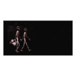 Couple Traveling X-Ray Skeletons - Red Photo Card Template