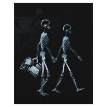 Couple Traveling X-Ray Vision Skeletons - Blue Flyer Design