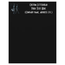 Couple Traveling X-Ray Vision Skeletons - Blue Letterhead Template