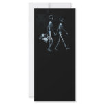 Couple Traveling X-Ray Vision Skeletons - Blue Rack Card
