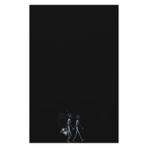 Couple Traveling X-Ray Vision Skeletons - Blue Personalized Stationery
