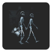Couple Traveling X-Ray Vision Skeletons - Blue Stickers