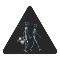 Couple Traveling X-Ray Vision Skeletons - Blue Sticker
