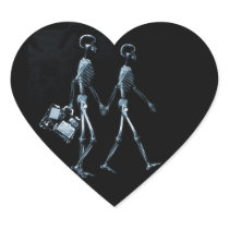 Couple Traveling X-Ray Vision Skeletons - Blue Stickers