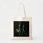 Couple Traveling X-Ray Vision Skeletons - Green Bags